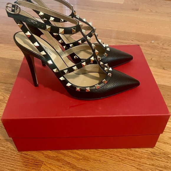 Valentino Garavani Rock Stud Heels With Ankle Strap - Picture 2 of 6
